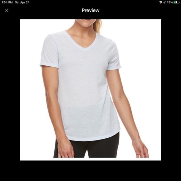 Tek Gear Medium baby blue v neck short sleeve tee - Picture 4 of 10